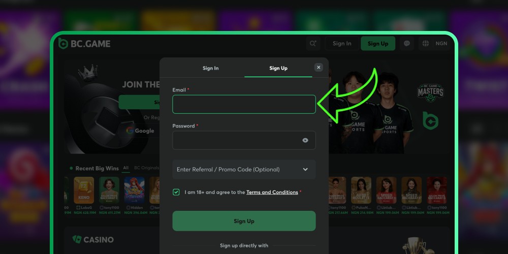 enter account details